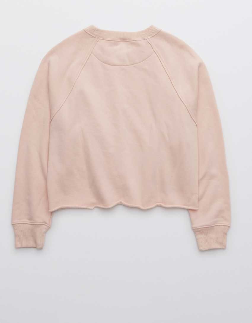 Aerie Fleece-Of-Mind Varsity Cropped Crew Neck Sweatshirt | American Eagle Outfitters (US & CA)