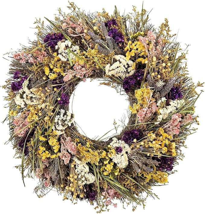 ANDALUCA Natural Botanical Floral Decorative Wreath (Sunshine Blooms) | Amazon (US)