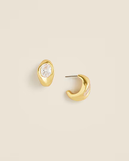 Sculpted crystal hoop earrings | J. Crew US