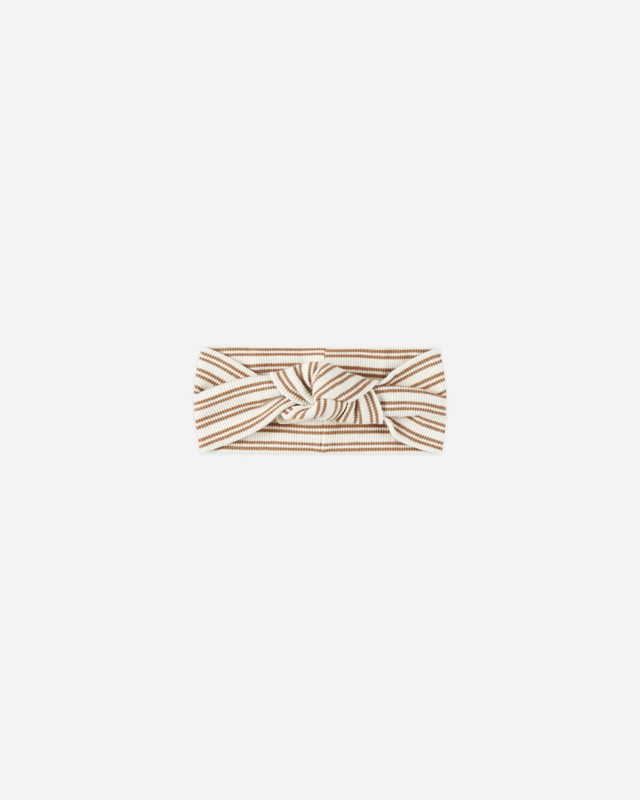 Ribbed Knotted Headband || Golden Stripe | Rylee + Cru