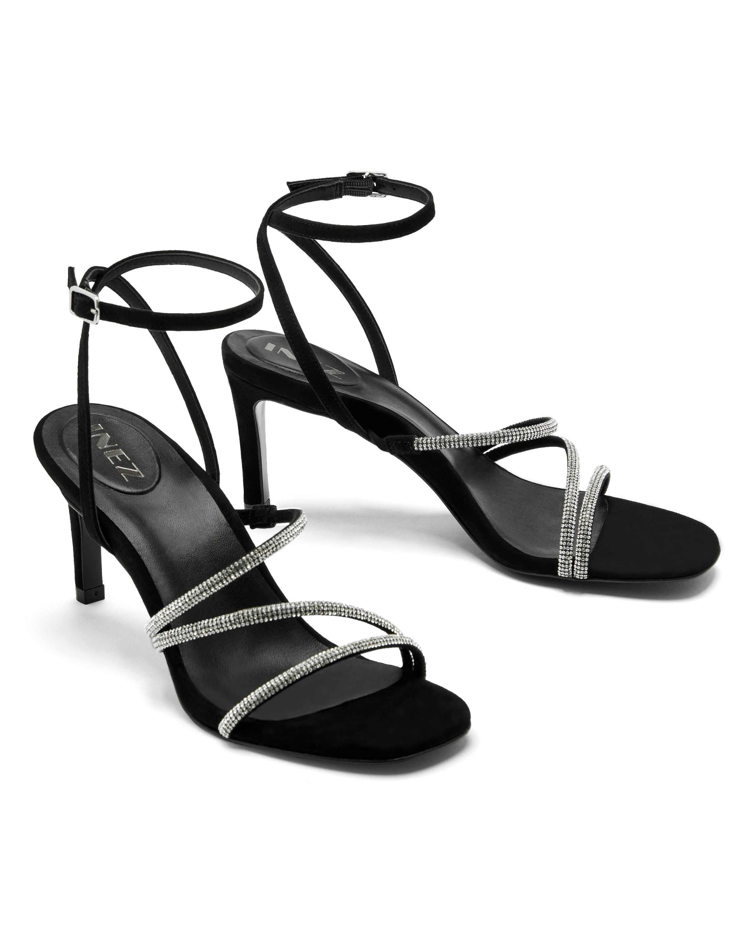 INEZ: Sofia: Black Suede with Crystals | Inez 