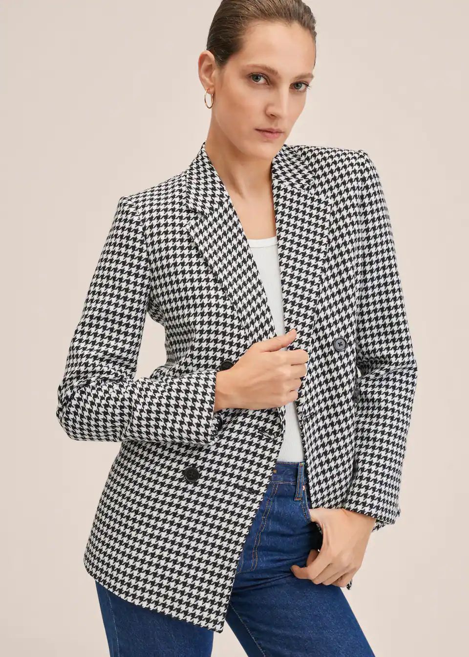 Houndstooth suit blazer | MANGO (US)