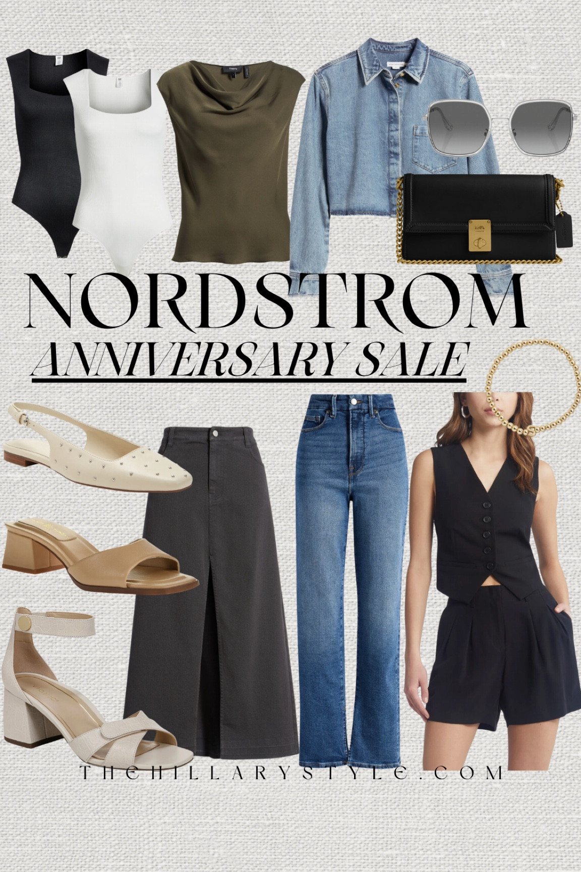 NORDSTROM Anniversary SALE: Women’s Fashion denim skirt, jeans, vest set, bodysuit, heels, sandal, sunglasses, handbag, jewelry. 

#LTKxNSale #LTKSummerSales #LTKSaleAlert
