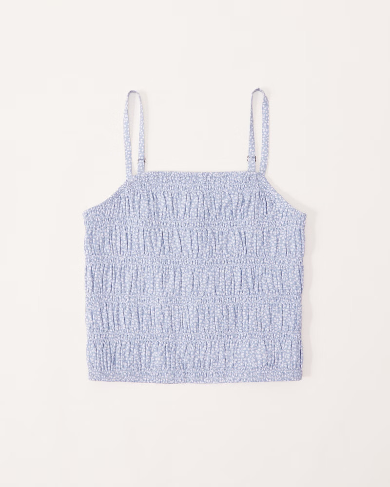 cropped smocked top | Abercrombie & Fitch (US)