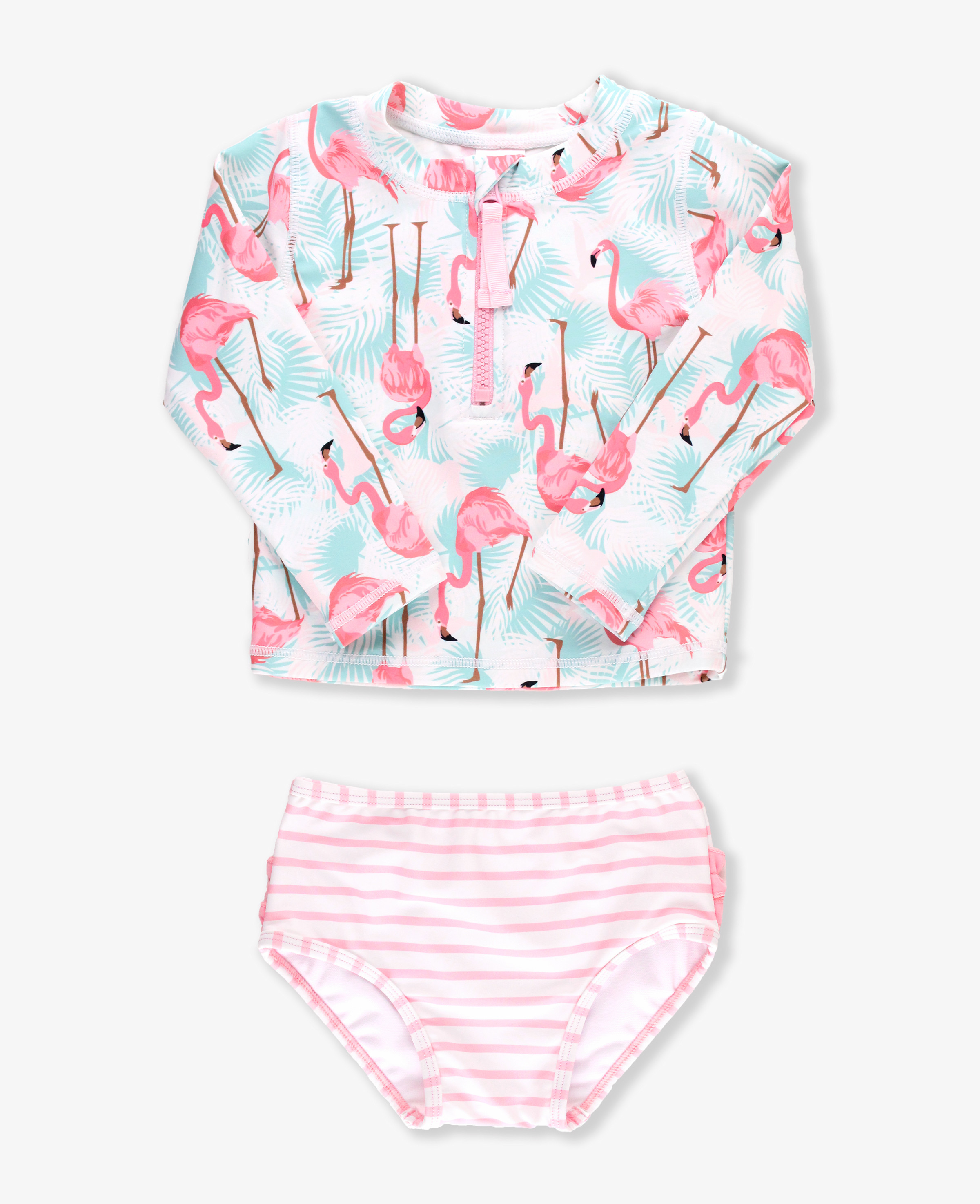 Long Sleeve Zipper Rash Guard 2-Piece | RuffleButts / RuggedButts
