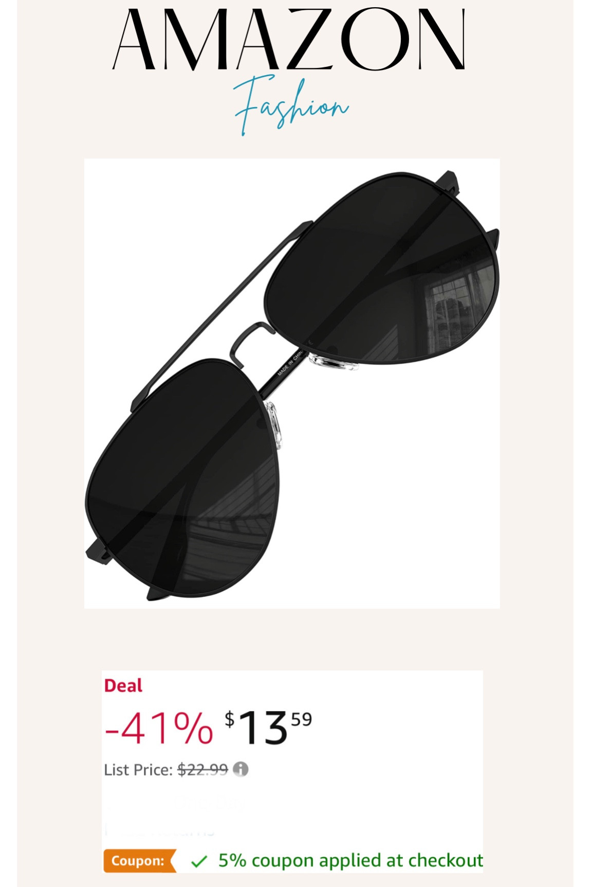 My favorite aviators are on sale!! 10/10! 

#LTKstyletip #LTKunder50 #LTKsalealert