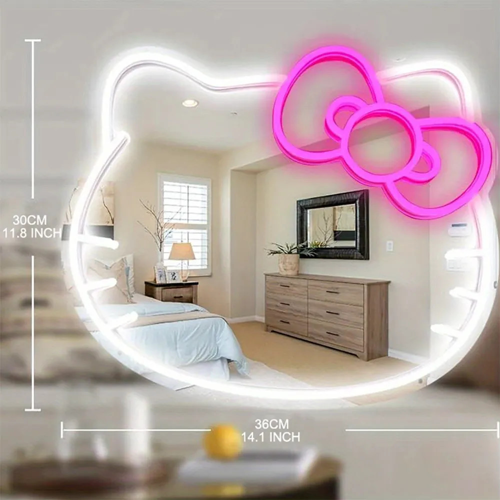 Bedroom Wall Mirror, Anime Cat Neon Sign, For Dresser, Locker Room, Living Room, Kid Room, Hallwa... | Temu Affiliate Program
