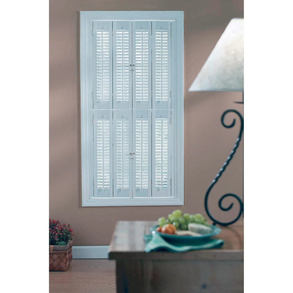White 1 1/4 inch Slat Plantation Shutter (31-inch wide) (31W x 24L) | Bed Bath & Beyond
