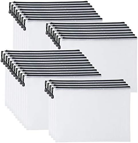 SUNEE Plastic Mesh Zipper Pouch 10x14 in (Black, 30 Packs),Extra Large Water-Resistant Zip Bag fo... | Amazon (US)