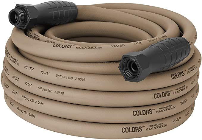Colors Garden Hose with SwivelGrip, 5/8 in. x 50 ft., Drinking Water Safe, Brown Mulch - HFZC550B... | Amazon (US)