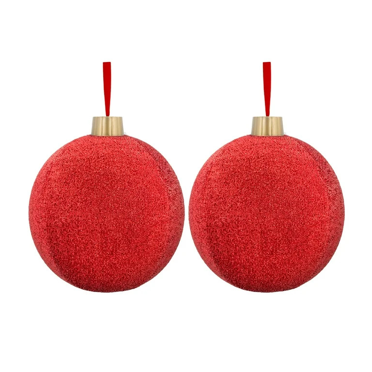 Holiday Time 12-inch Tinsel Ornaments, Red, Set of 2, Weight 0.49 kg | Walmart (US)