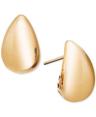 Polished Teardrop Dome Stud Earrings in 10k Gold, 5/8 | Macy's