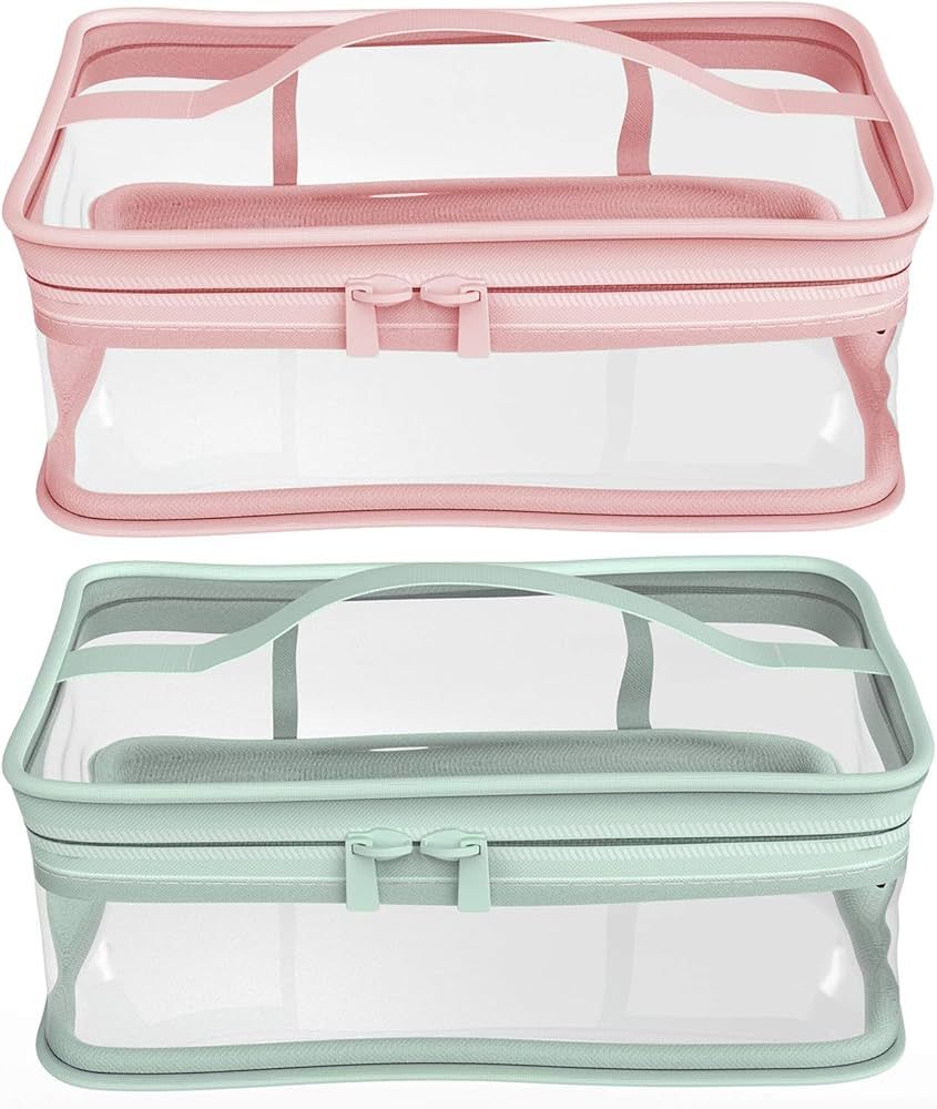 Makeup Bag Zipper Waterproof Portable Travel Storage Pouch 2 Pcs | Amazon (US)