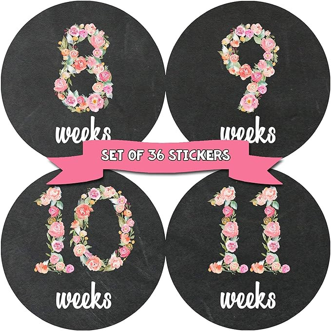 Pregnancy Weekly Belly Growth Stickers - Week to Week Pregnant Expecting Photo Prop - Maternity K... | Amazon (US)