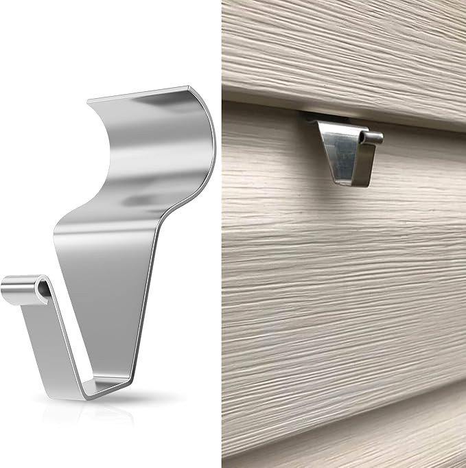 MIUKAA Vinyl Siding Hooks (4-Pack), Stainless Steel No Hole No Damage Siding Clips Hangers for Ha... | Amazon (US)