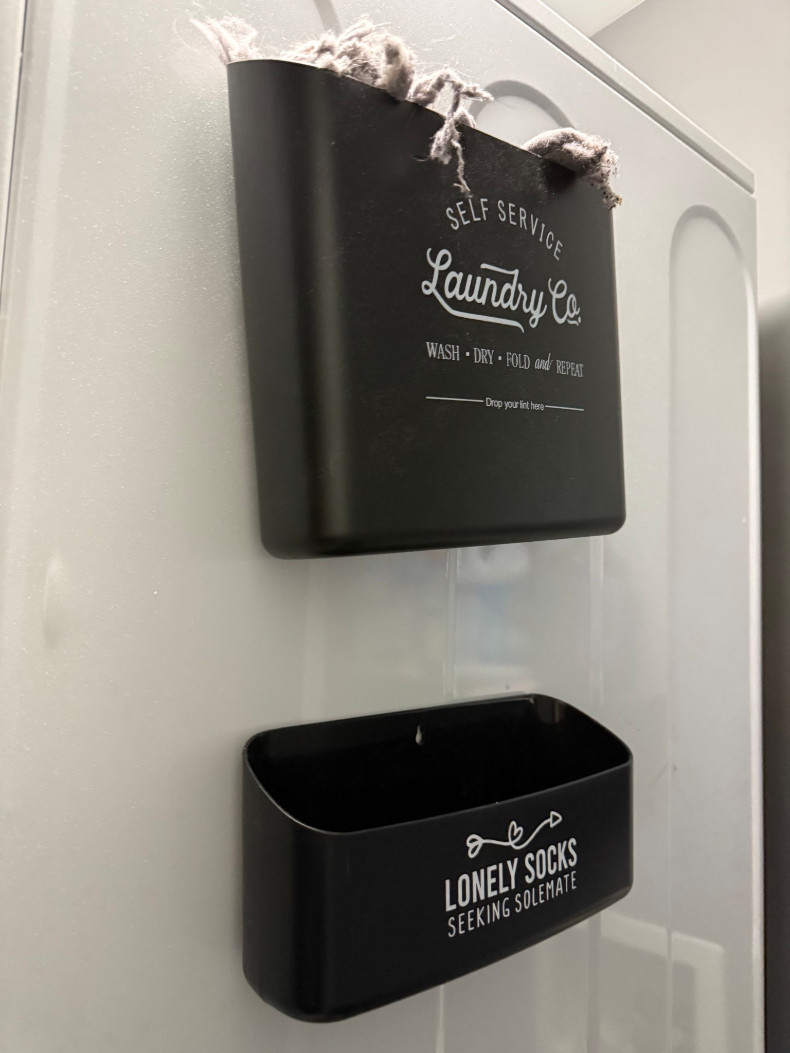 So simple yet so helpful!  Love these magnetic bins that stick into my dryer for loose items and lint.  Linked a set that is similar!

#LTKOver40 #LTKHome #LTKmomlife