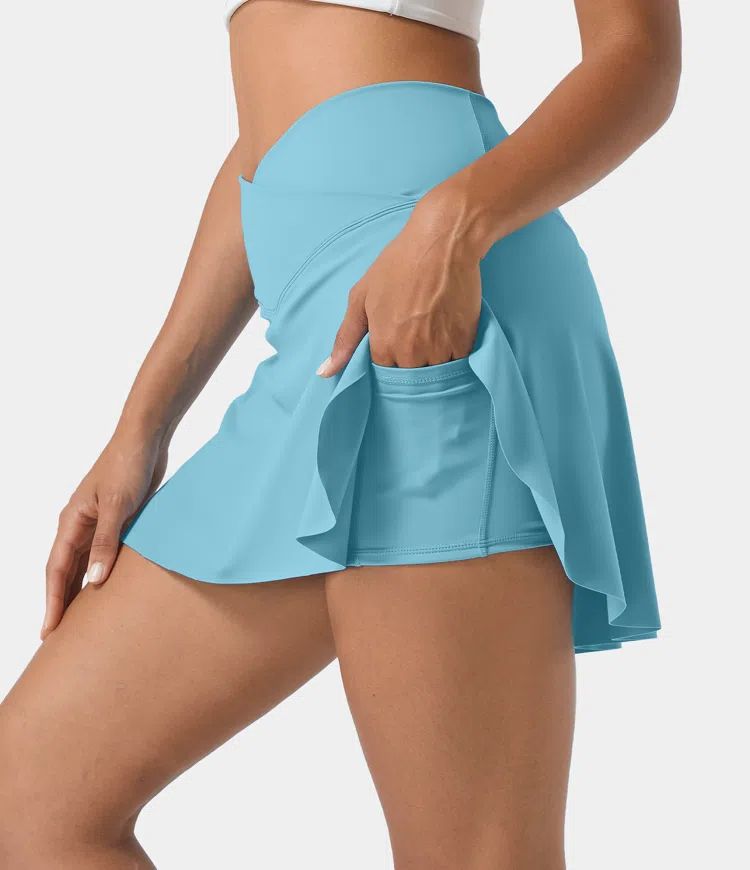 Everyday Softlyzero™ Airy Crossover 2-in-1 Side Pocket Cool Touch Tennis Skirt-Lucid | HALARA