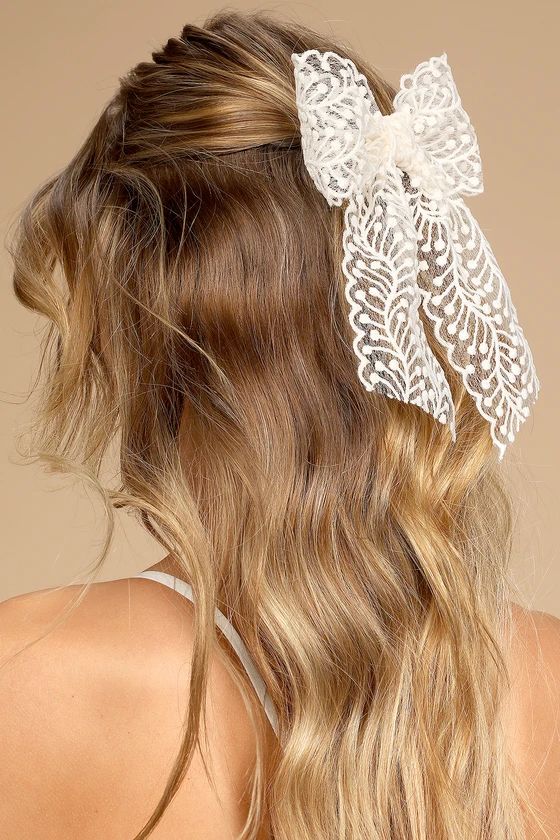 Darling Piece Ivory Embroidered Lace Hair Clip | Lulus (US)