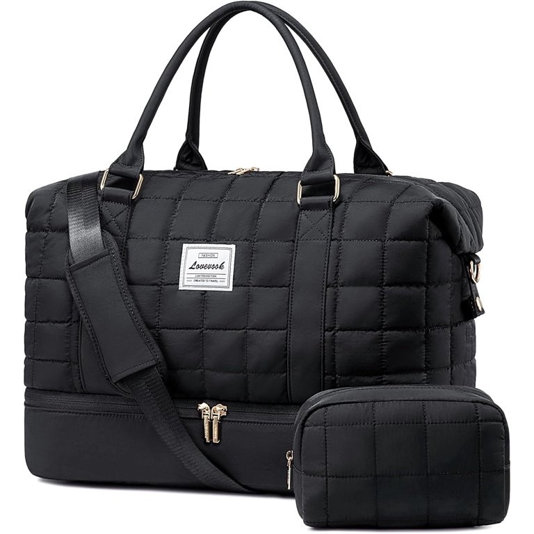 Lovevook Puffer Duffle Bag, 42L Travel Weekender Overnight Bag with Toiletry Bag, Carry-on Person... | Walmart (US)