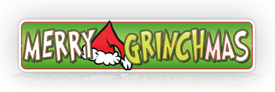 MERRY GRINCHMAS Christmas 4"x18" Decoration Sign The Grinch That Stole XMAS Holiday Wall Décor S... | Amazon (US)