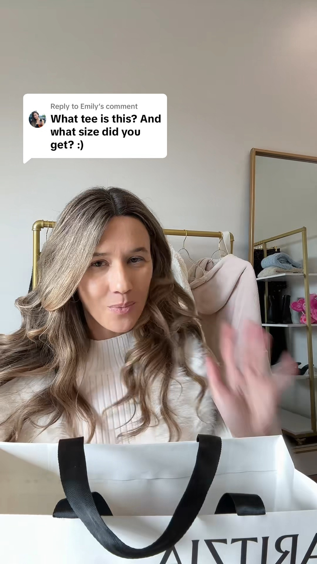 Black tee - do not like - medium - wavelength
Blue tee - medium - interlock 
Grey ribbed tee - small - homestretch 