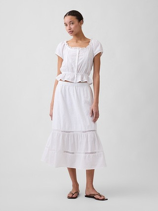 Relaxed Tiered Maxi Skirt | Gap Factory