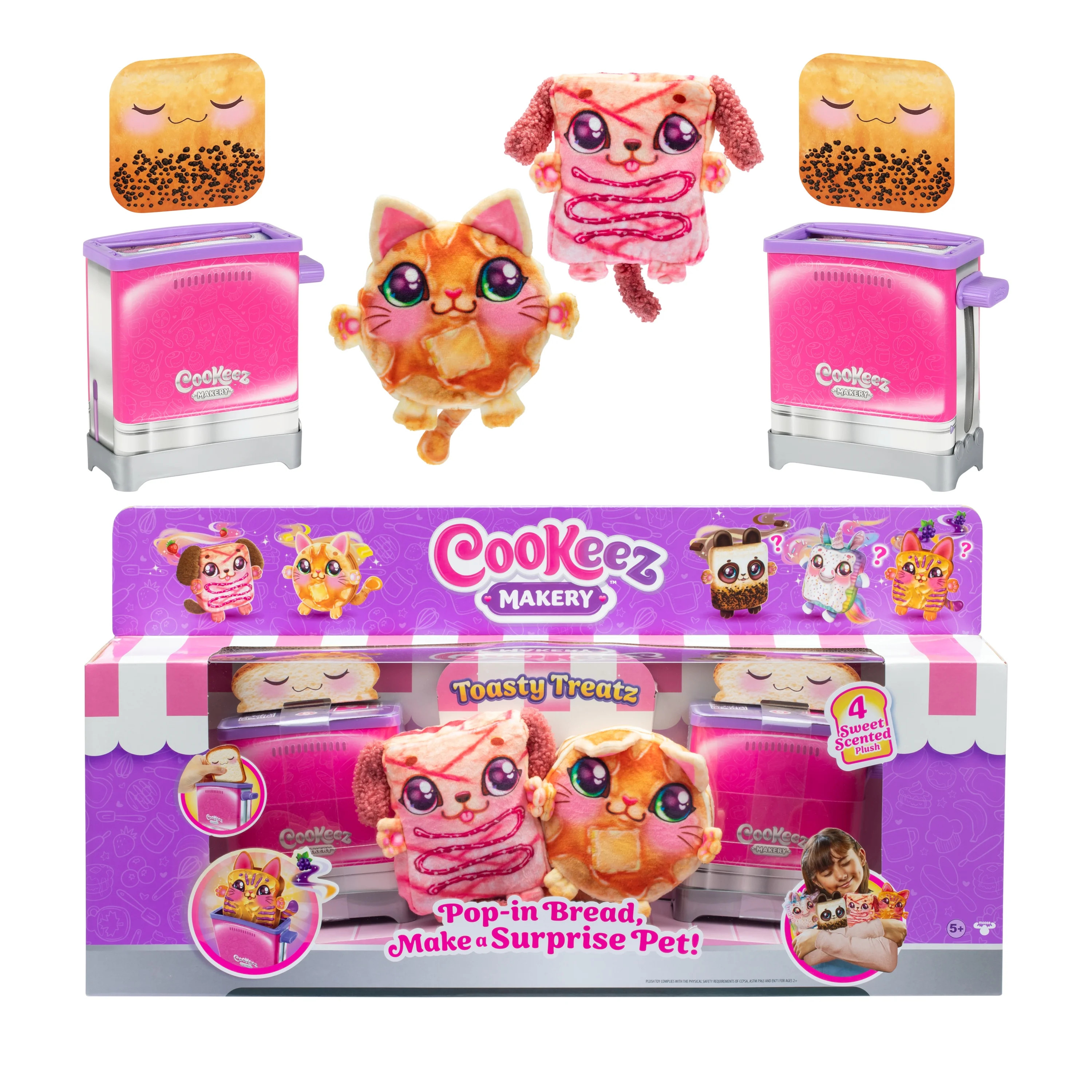Cookeez Makery Toasty Treatz Toaster Value Plush Pack with Scented Plush, Styles Vary, Ages 5+ | Walmart (US)