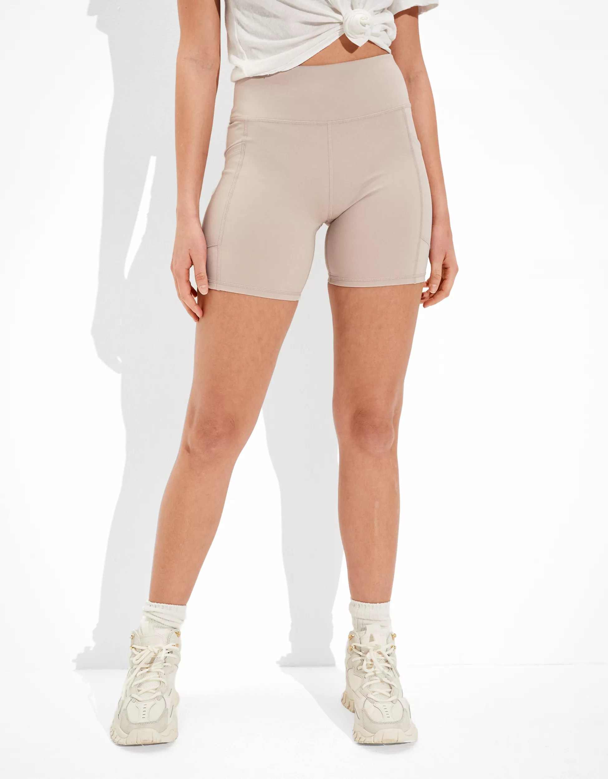 AE Fleece Everything Pocket Super High-Waisted 6" Bike Short | American Eagle Outfitters (US & CA)