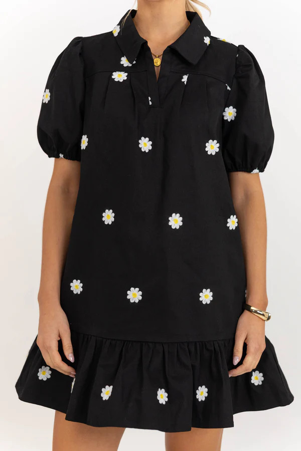 Dream Of The Day Black Floral Embroidered Dress | The Mint Julep Boutique