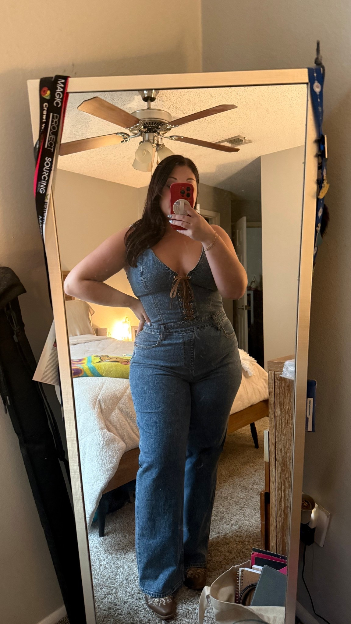 A good denim moment never fails 🤎 This @abercrombie  jumpsuit is super flattering, hugs in all the right places, and pairs perfectly with boots for an easy western-inspired outfit! 🤠✨

Wearing a size large in the jumpsuit. Size 8 in the boots. 

#LTKgrwm #LTKMidsize #LTKootd