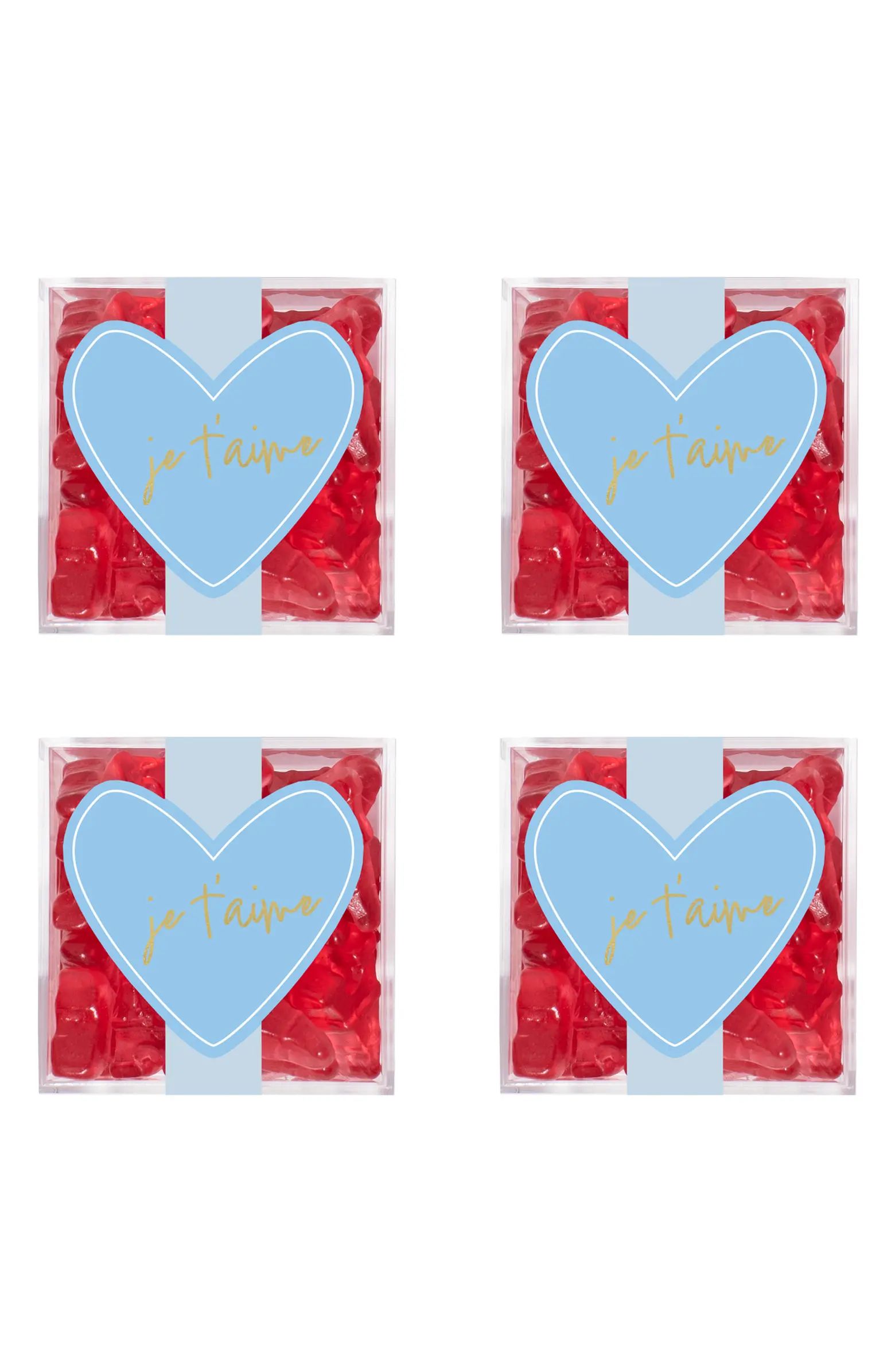 sugarfina Je T'aime Raspberry Eiffel Towers Set of 4 Candy Cubes | Nordstrom | Nordstrom