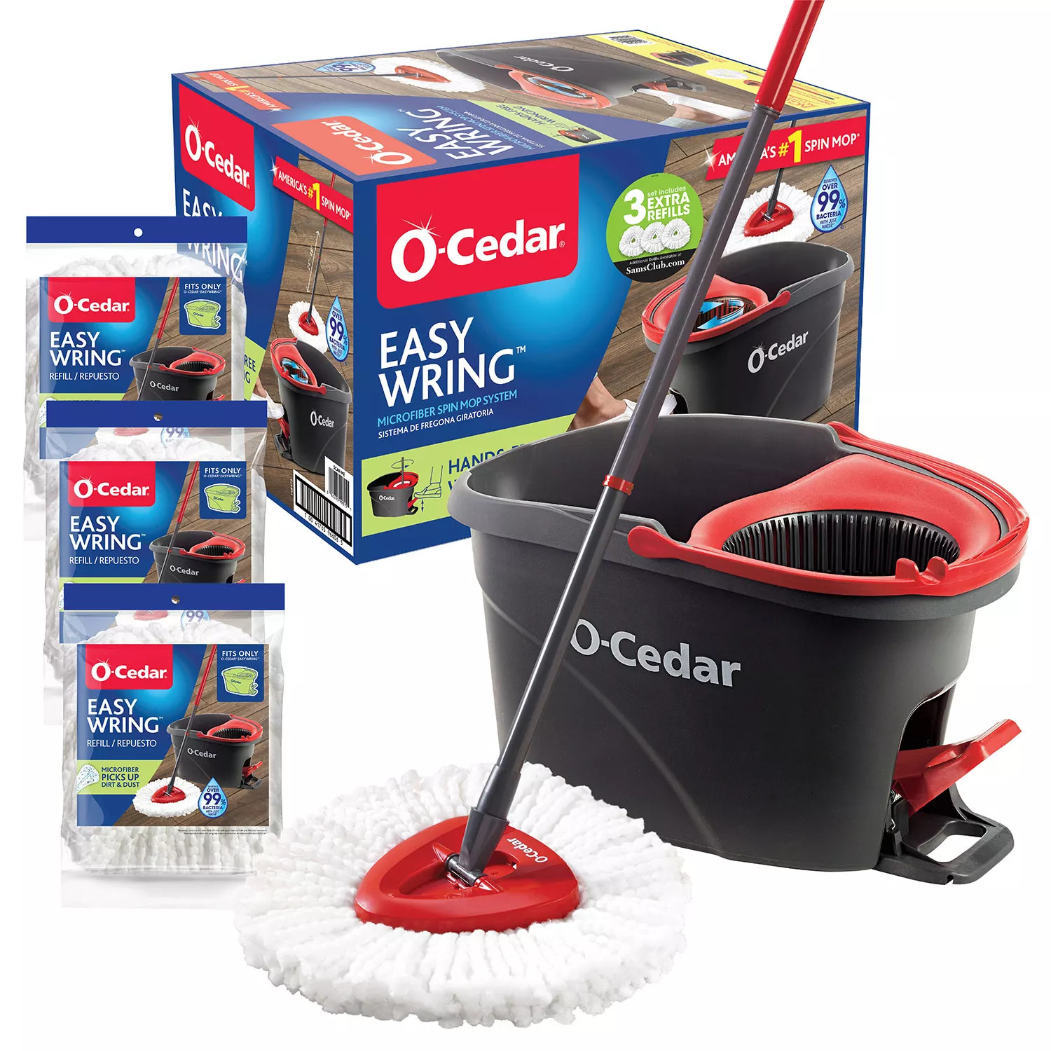 O-Cedar Easy Wring Spin Mop System, 4 ct. | Sam's Club