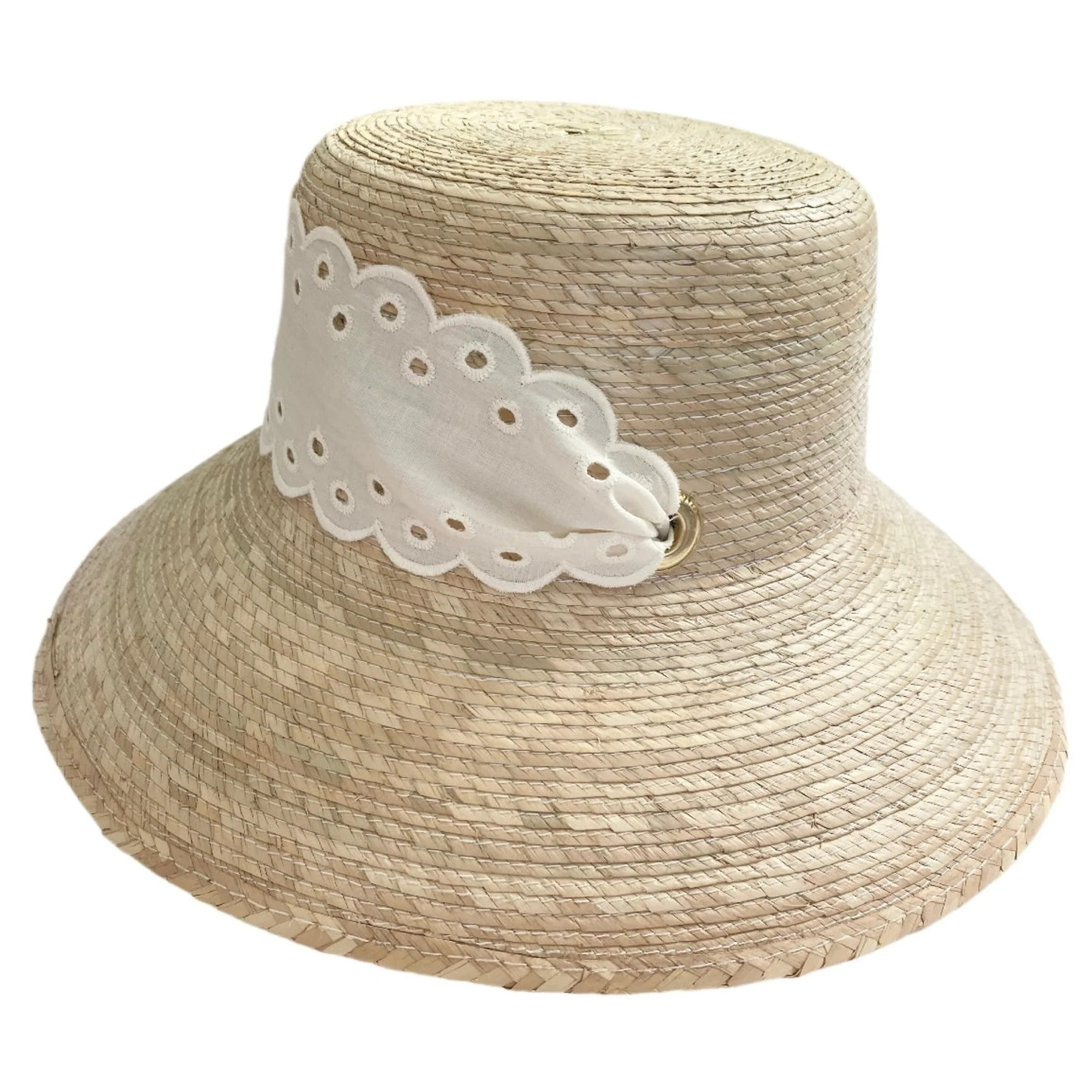 Clematis Bucket Hat - Antique Eyelet Scalloped Lace Ribbon | The Well Appointed House, LLC
