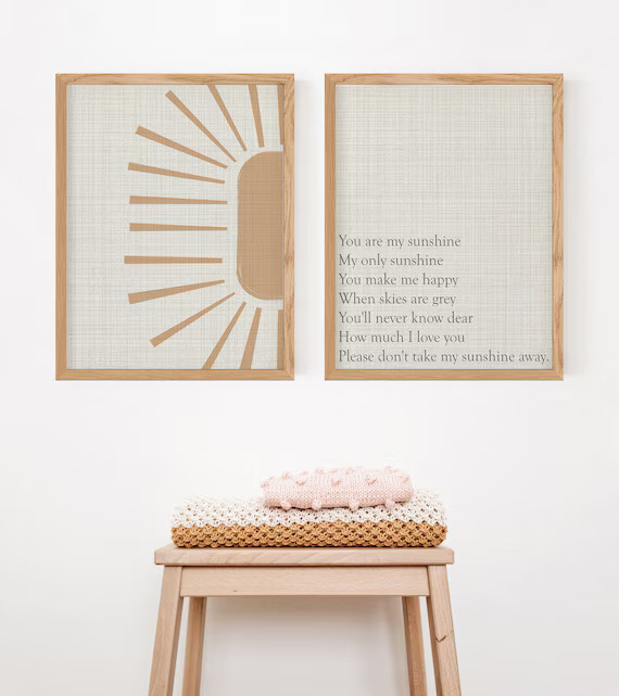 You Are My Sunshine Set of 2 Nursery Prints Nursery Wall Art | Etsy | Etsy (US)