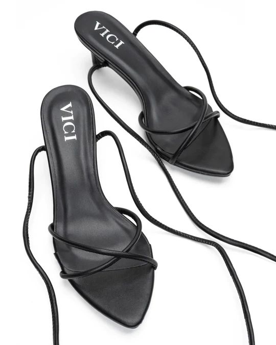 Bella Faux Leather Strappy Kitten Heel | VICI Collection
