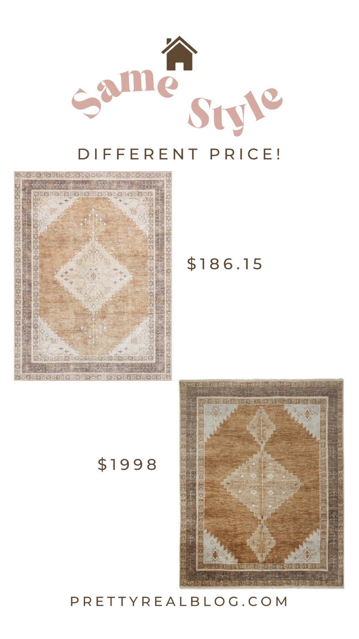 Brown rug, lulu & Georgia look for less, vintage inspired rug, wool rug, washable rug, oriental rug, living room rug 

#LTKHome