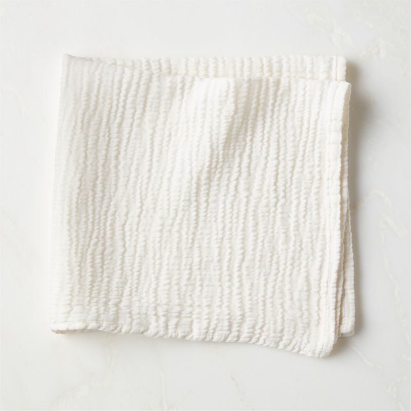 Crinkle Modern White Cloth Dinner Napkin + Reviews | CB2 | CB2