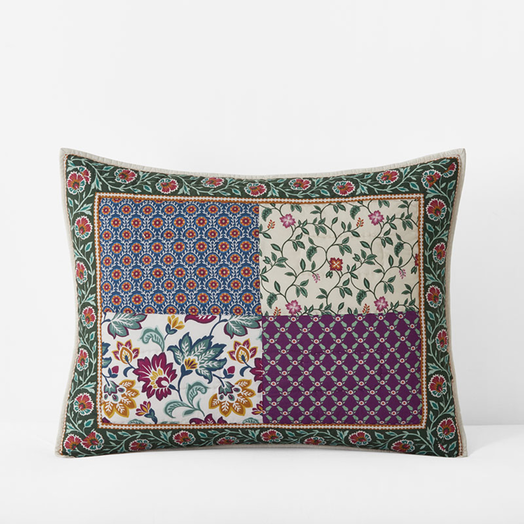 Nora Mosaic Patchwork Quilted Sham - Multi, Standard | The Company Store