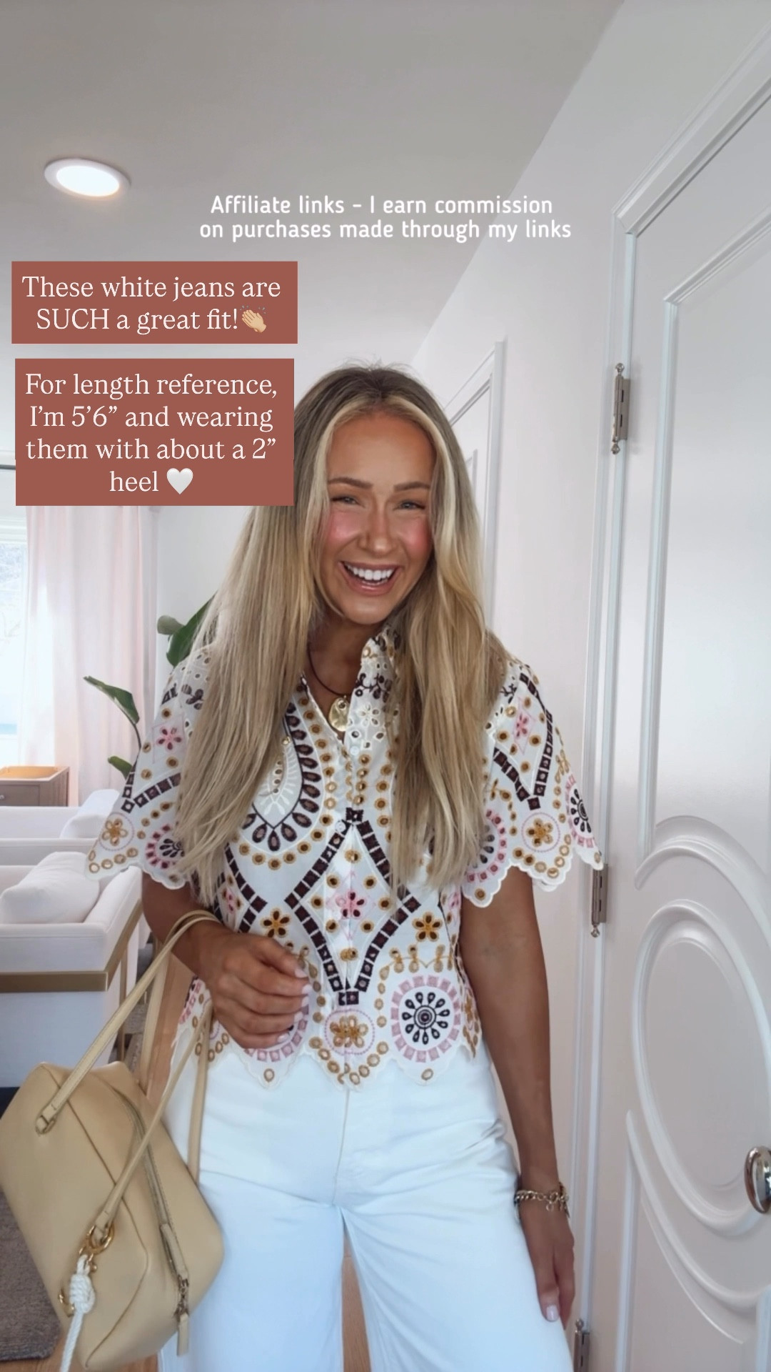 Affiliate links - I earn commission on purchases made through my links | Zara spring outfit
Zara white jeans
Zara spring top 