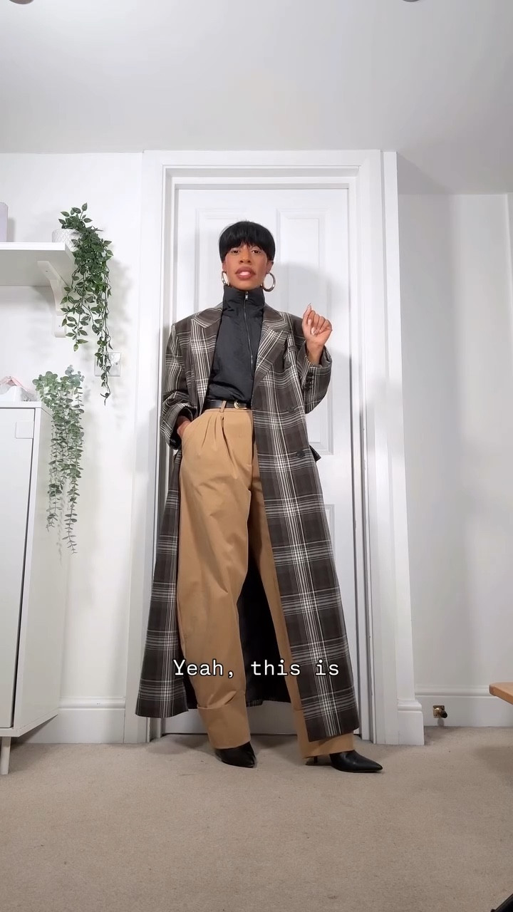 Let’s style this sports windbreaker jacket for work. Can we make it smart casual? I think it really works with the chinos and the oversized blazer coat! Jacket (top) and coat are both from @asos and the trousers were bought in the @zara winter sale. Would you wear your sports jacket to work? Links will be in my LTK in my bio! #workoutfitinspo #elevatedcasual #styleover30 #capsulewardrobe #personalstyle