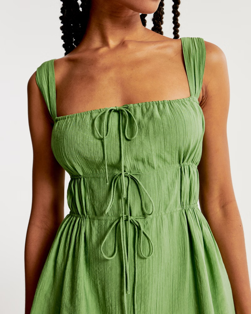 Women's Tie-Front Mini Dress | Women's Dresses & Jumpsuits | Abercrombie.com | Abercrombie & Fitch (US)