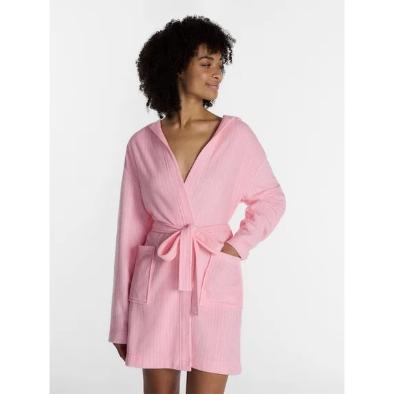 No Boundaries Terry Hooded Robe, Women’s and Women’s Plus S-3X | Walmart (US)