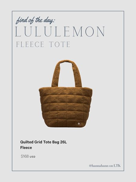 New arrival // lululemon fleece tote bag! 

#LTKitbag #LTKGiftGuide #LTKtravel