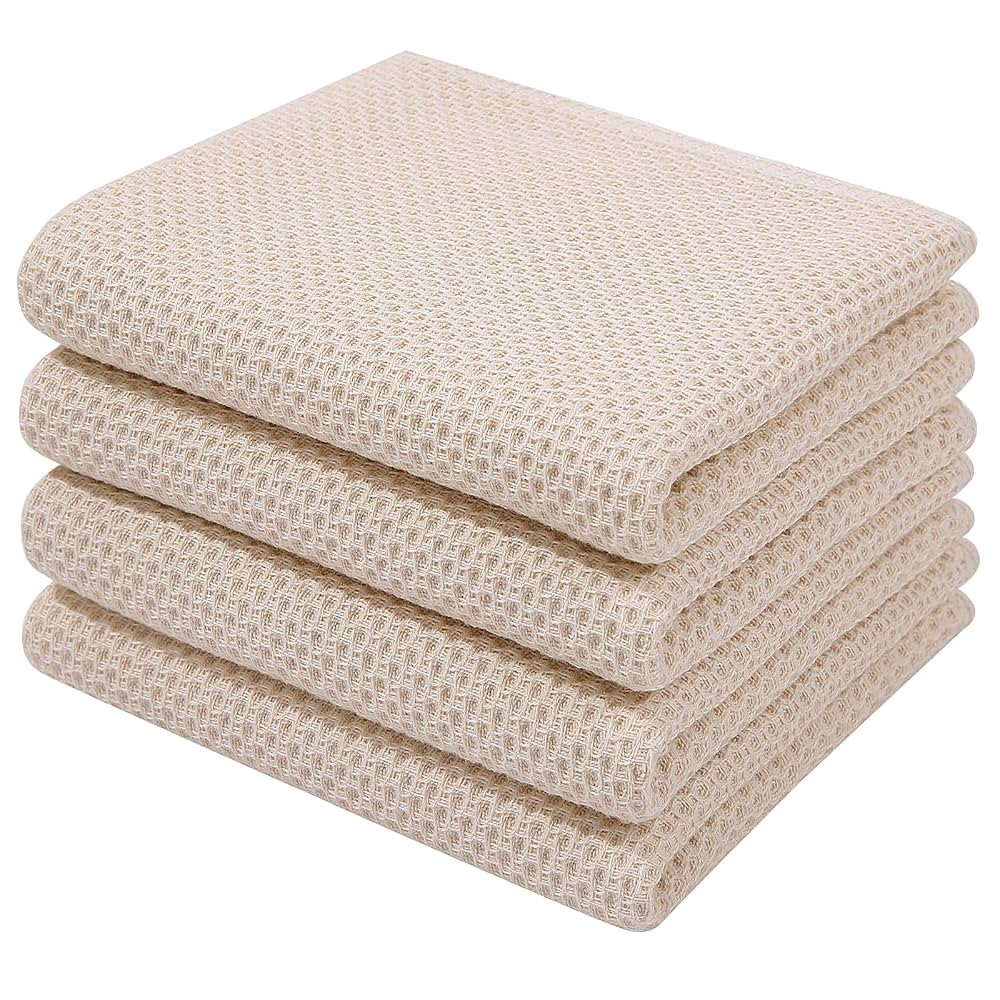 Homaxy 100% Cotton Waffle Weave Kitchen Dish Towels, Ultra Soft Absorbent Quick Drying Cleaning T... | Amazon (US)