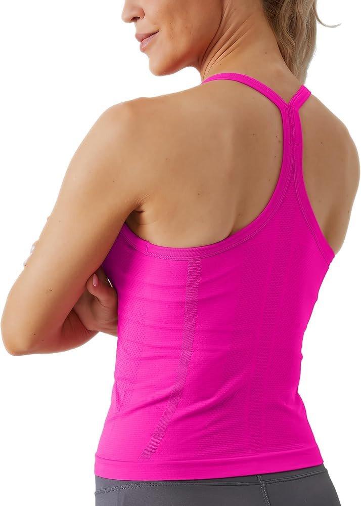 MathCat Workout Tank Tops for Women with Built in Bra, Sleeveless Gym Tops Seamless Racerback Ath... | Amazon (US)