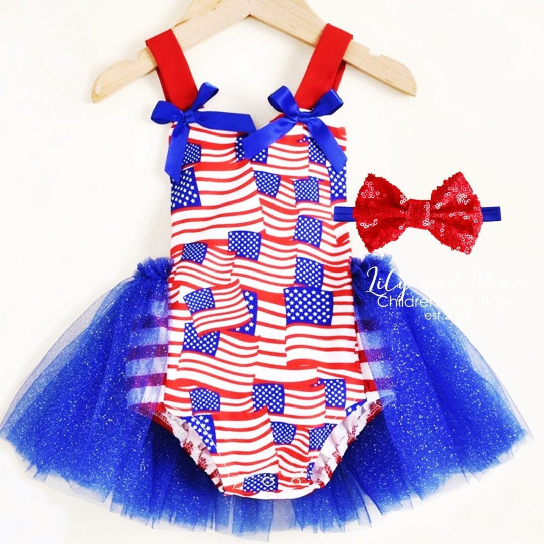 4th of July Romper, Patriotic Baby Girls, American Flag Birthday Tutu Romper,1st Birthday Flag Ba... | Etsy (US)