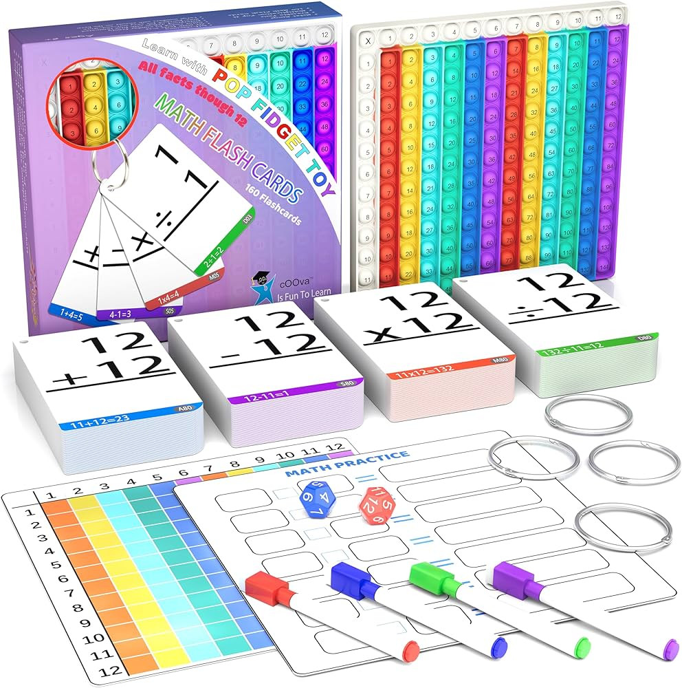 Math Games for Kids - Flash Cards for Kids - Pop it Practice with Addition, Subtraction, Multipli... | Amazon (US)