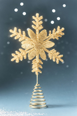 Snowflake Beaded Metal Tree Topper | Anthropologie (US)