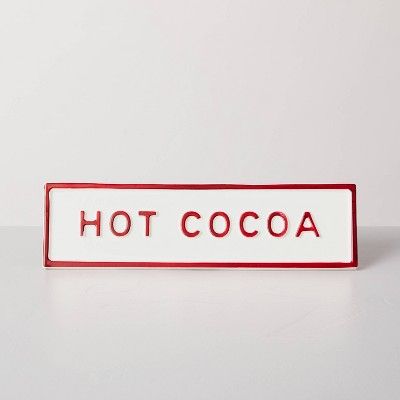 Hot Cocoa Sign with Stand Cream/Red - Hearth & Hand™ with Magnolia | Target