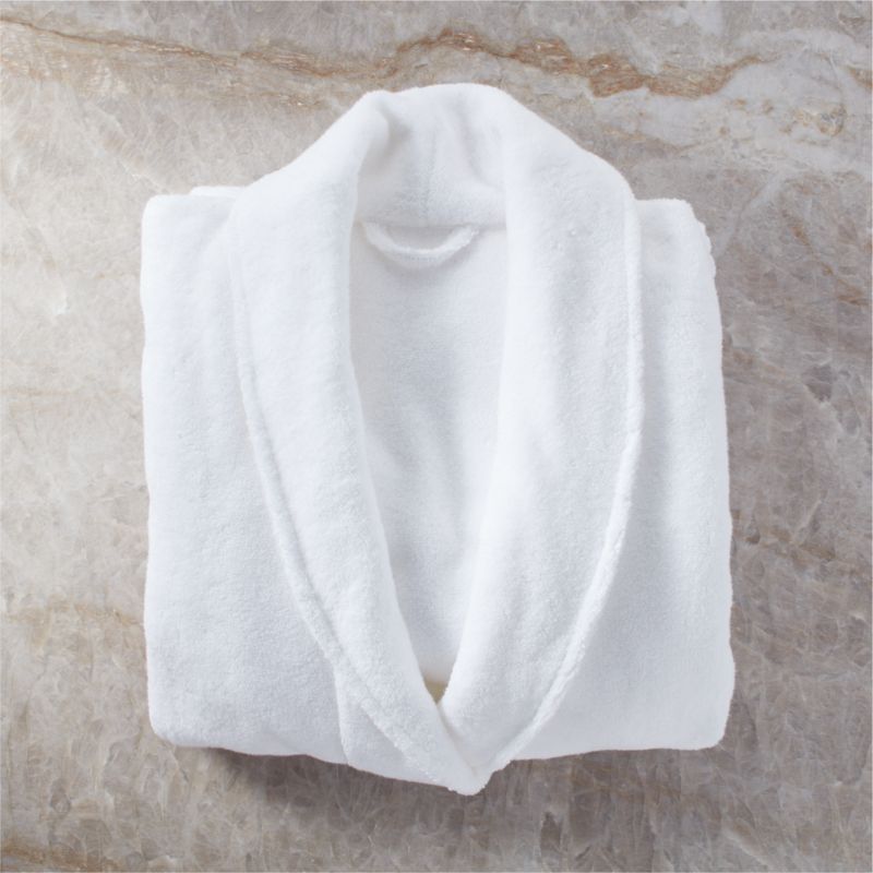 Aria S/M White Organic Cotton Bath Robe | CB2 | CB2